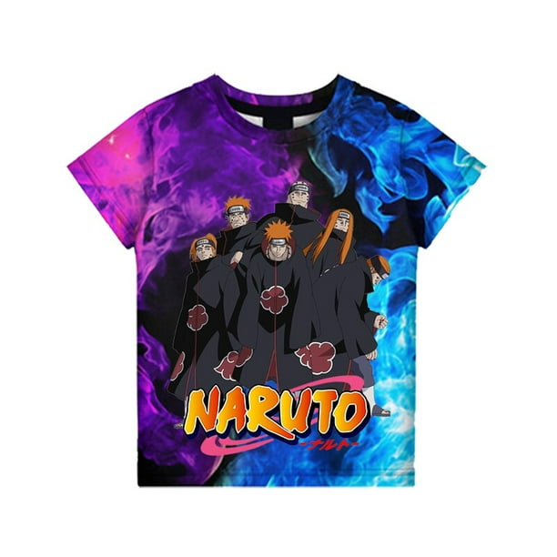 Uzumaki Naruto Adult Children's Clothing Sasuke 3D Digital Printing Loose Large Size Short-sleeved T-shirt Kids Summer Tee TopsAdults 4XL(80-90kg) Gao Jinjia LED