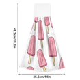 thumbnail image 6 of Yayeee Kitchen Hanging Hand Towels Set of 2 with Loop Bathroom Absorbent Tie Towel, Pink Ice Cream, 6 of 7