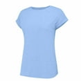 thumbnail image 5 of Yubnlvae Women's Short Sleeve Casual Solid Loose Crew Neck T Shirts Sky Blue L, 5 of 8
