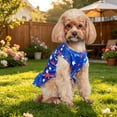 thumbnail image 4 of erdimoy Patriotic 4th of July Dog Dress, Red White Blue Star & Stripes Pet Outfit with Leash Ring for Small Dogs (Chihuahua, Yorkie, Teddy), 4 of 6