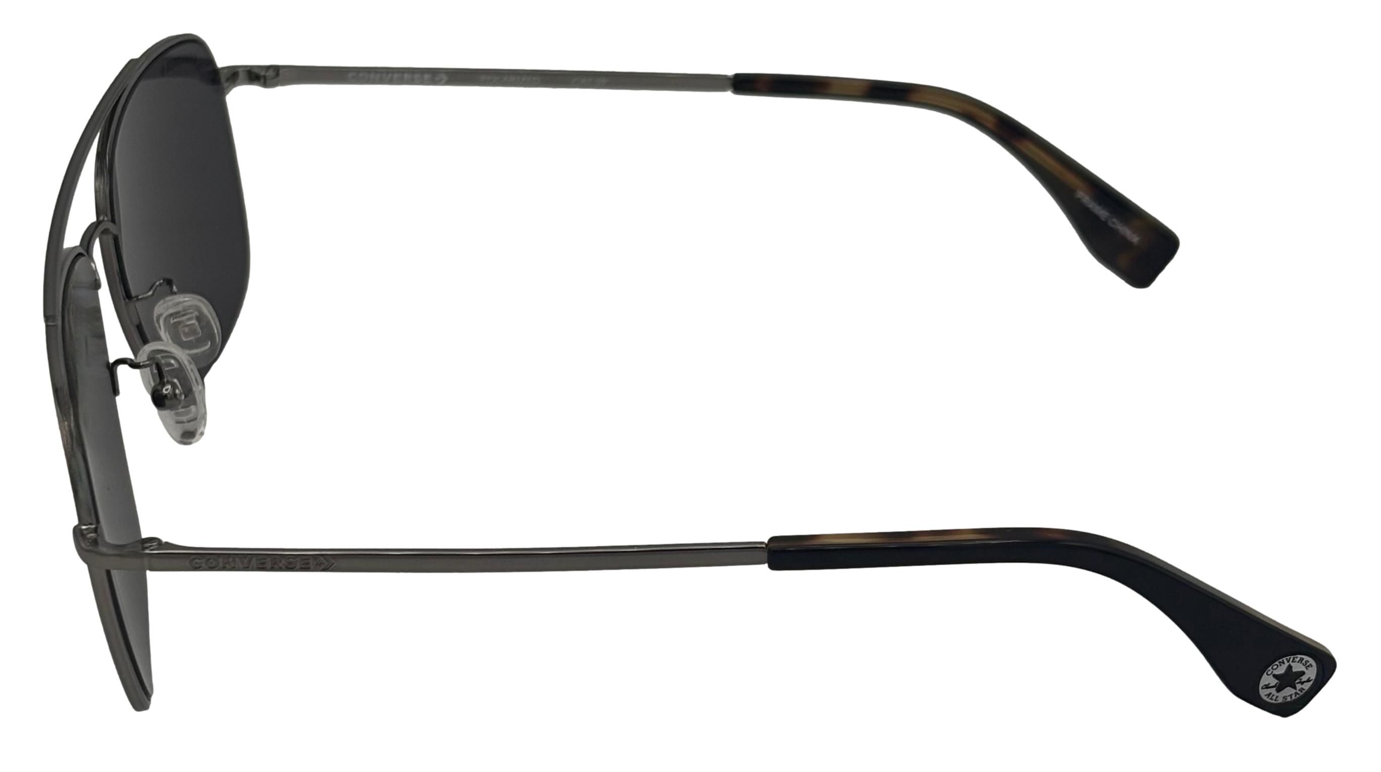 Converse Mens Rectangle Silver Aviator Sunglass Smoke Polarized Lens SCO 190