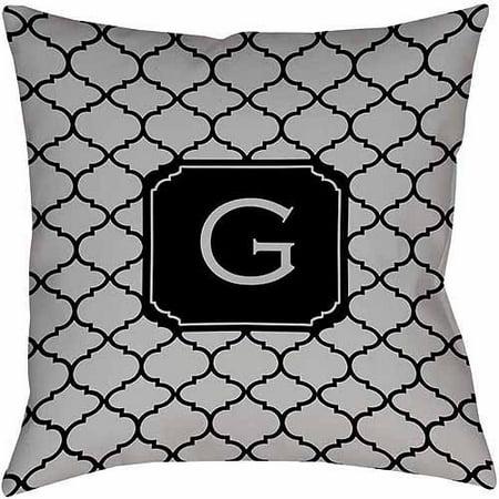 Thumbprintz Moroccan Monogram Grey Decorative Pillows Walmart Com