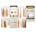 thumbnail image 6 of Homieasy Dual Closet Organizer System,Freestanding Wood Drawer Tower with 4 Storages & Hanging Rods + Wall-Mounted Magnetic Pegboard Vanity with Drawers ,Walk-in Closet,White Oak, 6 of 6