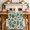 Green, variant on Cactus Summer Table Runner 48 Inches, Watercolor Tropical Botanical Linen Texture Bed Runner Dresser Scarves Tabletop for Indoor Outdoor Parties/Ceremony/Banquet, 13" x 48"