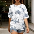 thumbnail image 6 of AKOEE Tie Dye T-Shirts Womens Oversized Fit Summer Crewneck Short Sleeve Tops Loose Casual Workout Tees (M, White), 6 of 8