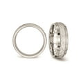 thumbnail image 3 of Mens Hammered Stainless Steel 7.5mm Wedding Band Ring with Polished Edge for Men, 3 of 6
