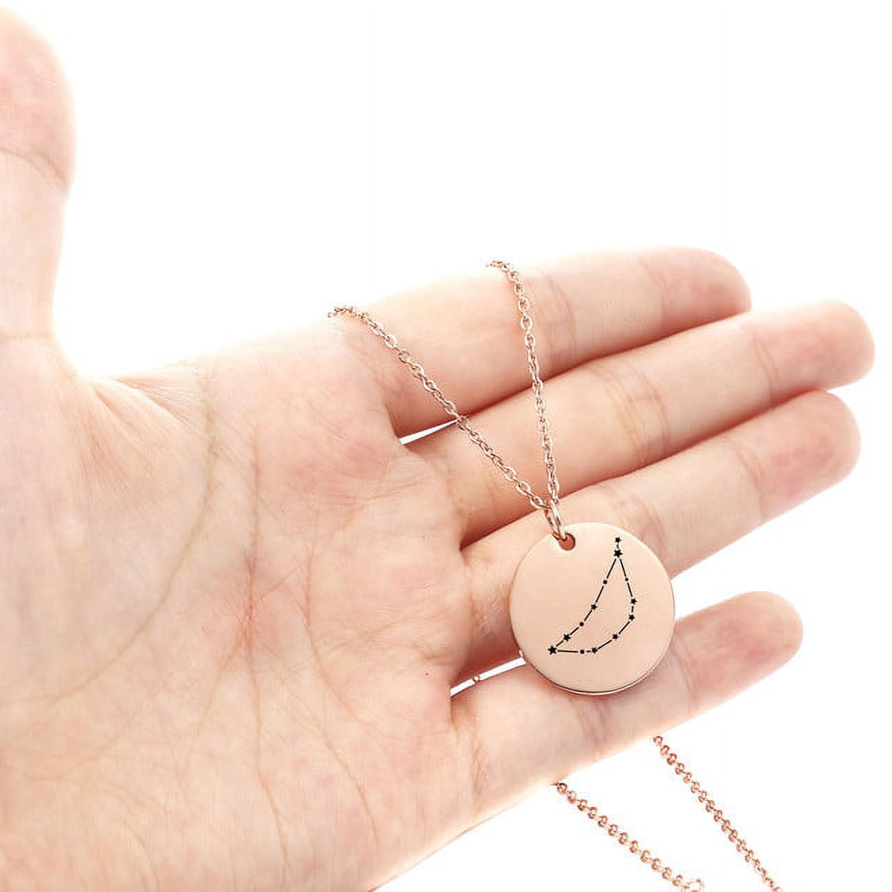 Zodiac Jewelry - Horoscope Constellation Necklace - Zodiac Birthday Gift with Back Can Engraved Name - Zodiac Gift for Girl