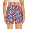 thumbnail image 2 of Lsque colorful Skull flower daisy Printed Women's Running Shorts with Liner Pockets,Elastic Quick Dry Workout Athletic Gym Yoga Shorts,Womens High Waist Shorts-XX-Large, 2 of 9
