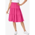 thumbnail image 2 of Woman Within Plus Size Elastic-Waist Knit Tiered Skirt, 2 of 6