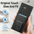 thumbnail image 5 of Allytech Card Holder Back Cover Case for Samsung Galaxy S24 Ultra, PU Leather TPU Hybrid Kickstand Anti-Scratch Shockproof Slim Vintage Phone Case for Galaxy S24 Ultra, Black, 5 of 8