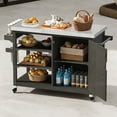 thumbnail image 2 of Dextrus Grill Carts Outdoor With Storage Cabinet and Wheels, Solid Wood Kitchen Island,Bar Cart, 2 of 6