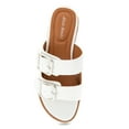 thumbnail image 4 of Alexis Bendel Ladies White Vachetta Leather Wedge Sandals Size 8, 4 of 6