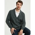 thumbnail image 3 of Kallspin Men's Wool Blend Shawl Collar Cardigan Sweater Button Down Knitwear with Pockets(Charcoal,X-Large), 3 of 6