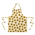 thumbnail image 2 of White Small Sunflower Pattern Apron-Garden Aprons for Women with Pockets-Cotton Linen Waterproof Kitchen Cooking Gardening Aprons Adjustable for Kitchen,Cooking,BBQ and Salon 33x27 Inch, 2 of 7