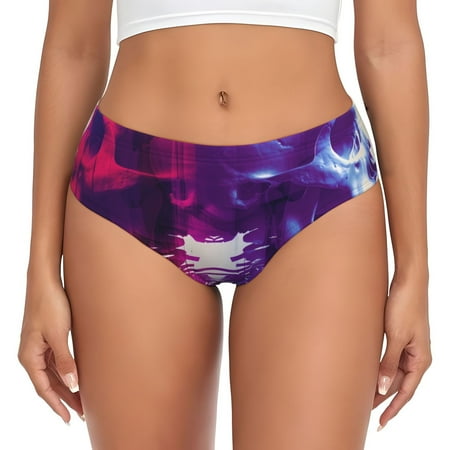 Sikiie Dual Skulls Colorful Fusion Women s High Waisted Cotton Underwear Soft Breathable Panties Stretch Briefs Seamless Ladies Panties-4X-Large