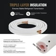 thumbnail image 5 of 25FT Mini Split Line Set - 1/4 & 3/8 O.D Copper Pipes with Triple-Layer Insulation, Ideal for Mini Split AC Refrigerant, HVAC Applications, and Heating Pump Systems - Includes Wrapping Strips for Easy, 5 of 7
