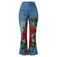 thumbnail image 3 of WILLBEST Pantalones Casuales para Mujer con Estampado, Dobladillo Acampanado, Vaqueros Holgados, Parte Inferior Elástica para Una Comodidad Elegante Grande, 3 of 4