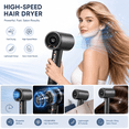 thumbnail image 6 of Lefinee High Speed Hair Dryer, 110,000 RPM Fast Drying Blow Dryer, Hot & Cold Air, 3 Speeds, Lightweight Hair Dryer with Concentrator Nozzle, 6 of 8