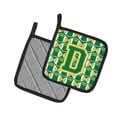 thumbnail image 2 of Caroline's Treasures Letter D Football Green and Gold Pair of Pot Holders, 2 of 2