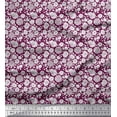 thumbnail image 1 of Soimoi Moss Georgette Fabric Leaves,Peony & Camellia Floral Print Fabric by The Yard 42 Inch Wide, 1 of 1