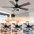 thumbnail image 5 of 52 Inch Chandelier Ceiling Fans with Lights Remote Control,6 Wind Speeds,3 Lighting Colors Optional,DC Motor,DIY Rings LED,Farmhouse Ceiling Fan for Living Room/Dining Room/Bedroom/Kitchen, 5 of 18