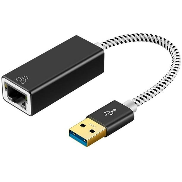 Adaptateur Ethernet USB, Câble de Création USB 3.0 à 10/100/1000 Gigabit  Adaptateur Réseau Filaire LAN Compatible pour Windows, MacBook, MacOS, Mac  Pro Mini, Ordinateur Portable, PC et Plus-Aluminium 