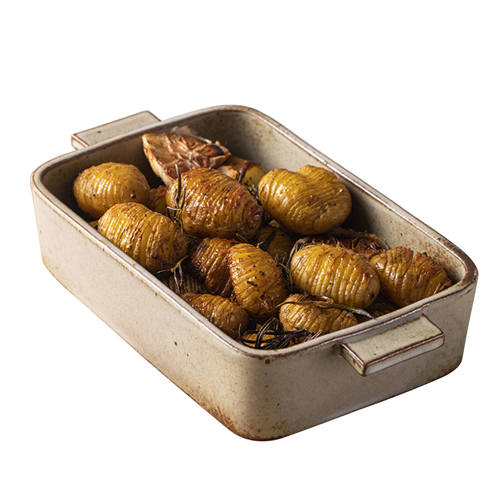 Qeeadeea Rectangular Lasagne Pan With Handle,Ceramic Bakeware Pan