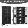 thumbnail image 2 of Farmhouse Buffet Cabinet with 4 Glass Doors, 67.2" Tall Sideboard Buffet Storage Cabinet with Shelves, for Kitchen Living Room Bedroom, Black, 2 of 8