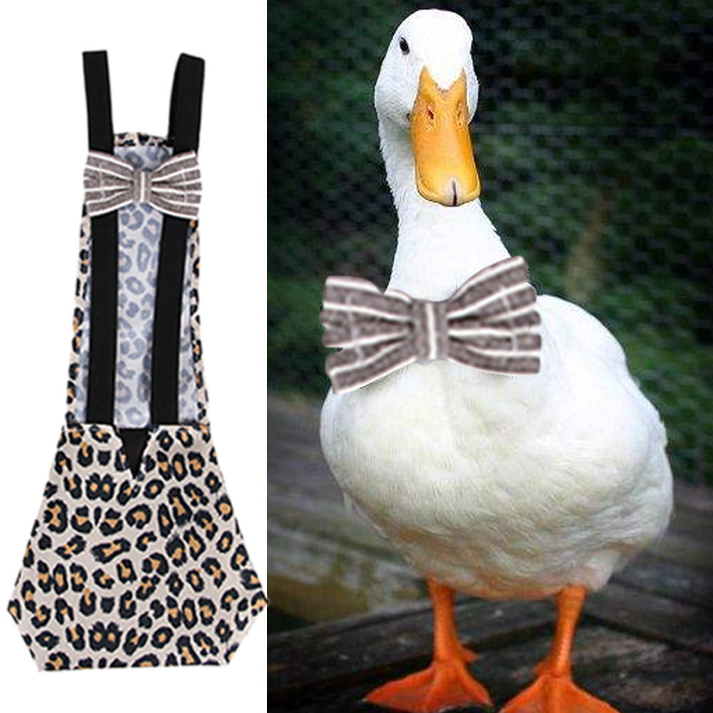 M Frienda 2 Pieces Pet Chicken Diapers Duckling Diapers Goose Clothes Washable and Reusable Pet Diapers Bow Tie Duck Diapers for Poultry 2 Colors