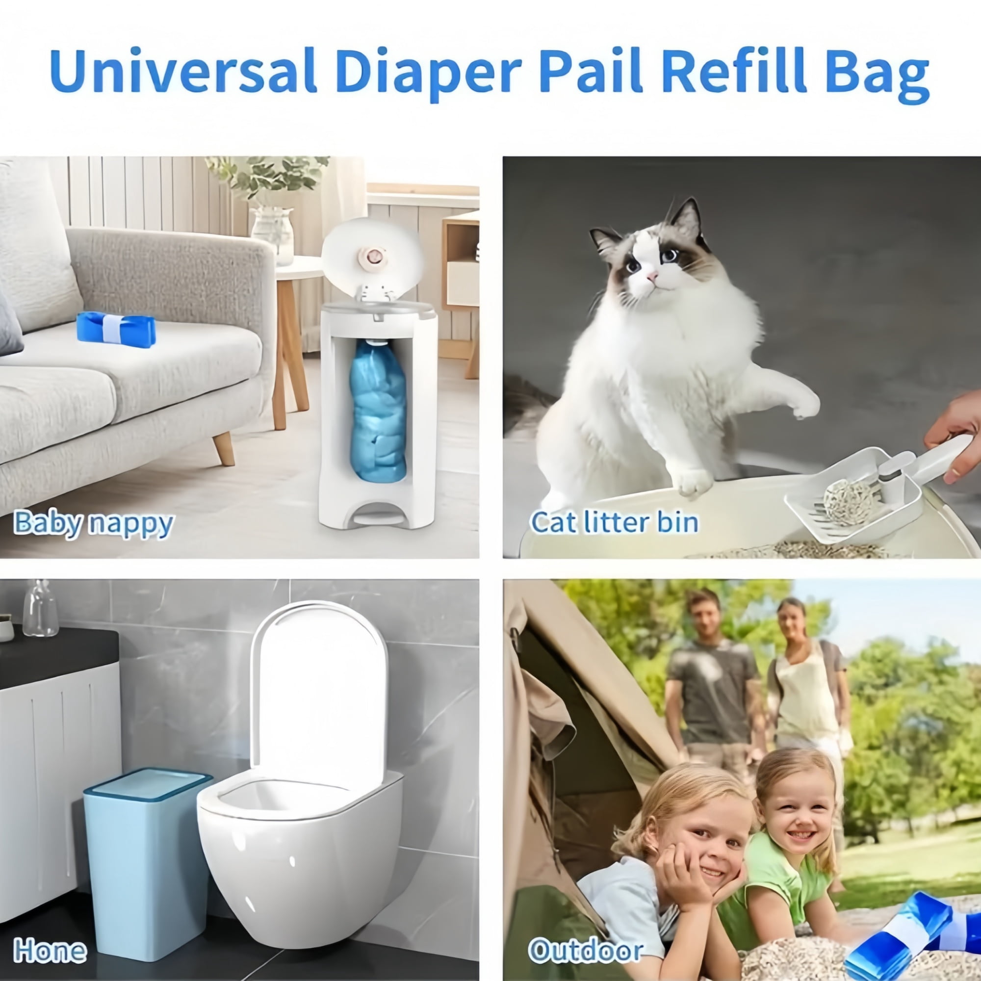 9 Pack Diaper Pail Refill Bags, Odor-Blocking & Leak-Proof Liners, Compatible with Most Diaper Pails