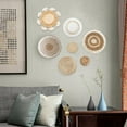 thumbnail image 5 of 7 Pack Boho Wall Decor, Rattan Wicker Home Decor Boho Wall Art Set Handmade Hanging Rustic Flat Farmhouse Decor for Living Rooms Bedrooms Kitchen, 5 of 8