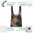thumbnail image 5 of Shopping Bag 17.5×4.5×15in Crack Resistant Waterproof Super Large Capacity Reusable Extended Handle Can Be Carried Or One Shoulder Argyle Plaid Brown_17043_2, 5 of 8