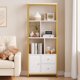 thumbnail image 3 of Gold estante moderno de libros con cajones: de altura standing metal frame estante, grande para exposición rack, ideal para para dormitorio, sala de estar, home o oficina, 3 of 8