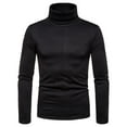 thumbnail image 4 of WREESH Mens Fashion Turtleneck Sweaters Mock T Shirts Elastic Long Sleeve Pullover Solid Basic Under Shirt Slim Fit Breathable Top Black, 4 of 5