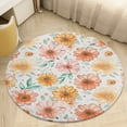 thumbnail image 4 of Floral Colorful Flower Floral Medallion Round Rug - Small Round Area Rug, Soft Non-Slip Machine Washable Bedroom Mat Indoor Accent Entry Carpet for Office Desk Dorm Hallway, 4 of 6