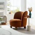 thumbnail image 2 of Accent Chair, Walnut Brown, Velvet, Living Room Lounge Cafe Lobby Hospitality Restaurant, Modern Contemporary, HB37368, 2 of 9