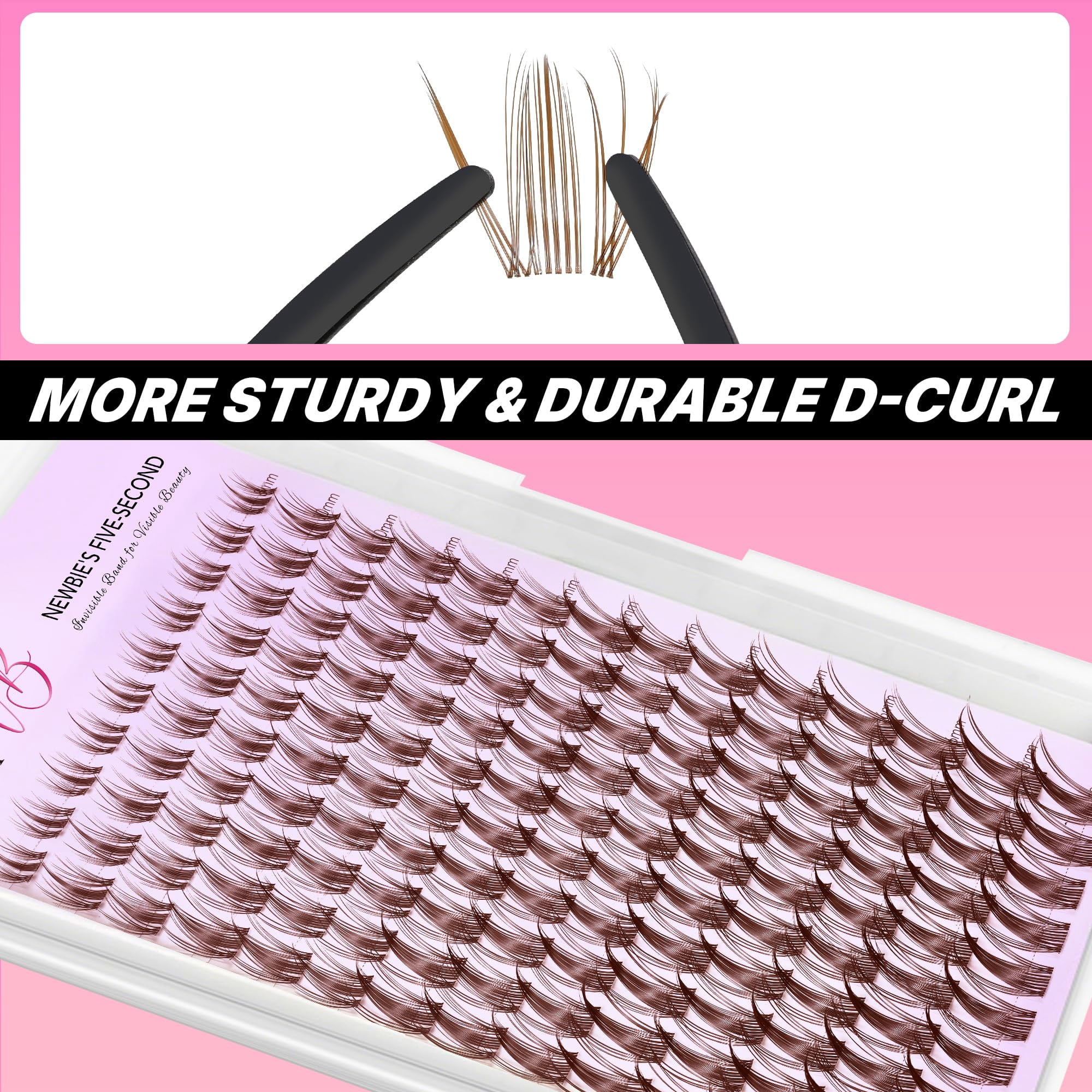 Veyesbeauty Manga Lash Clusters Individual Eyelash Extensions DIY Brown False Eyelashes for Self-application Lash Tray