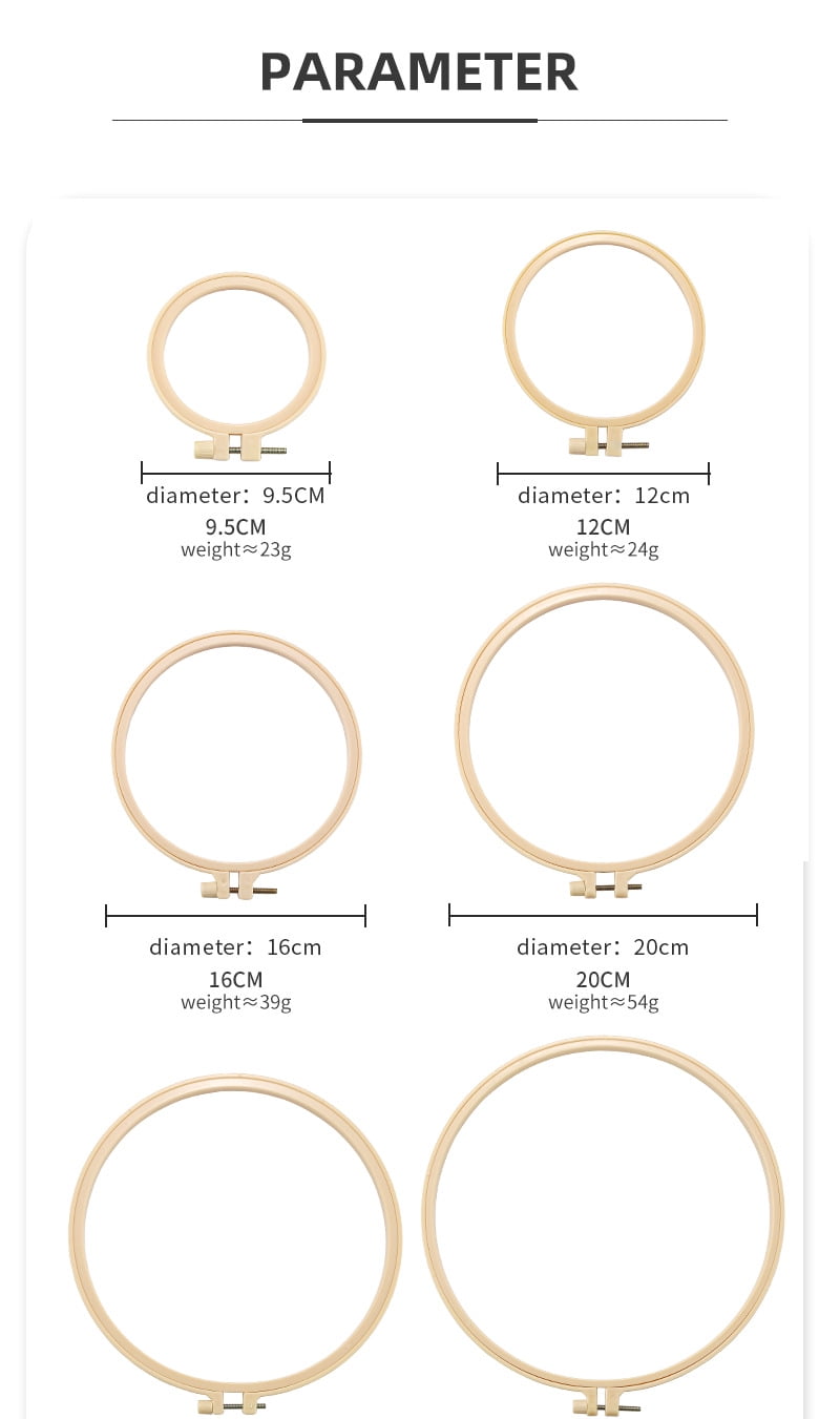 2PCS No-Slip Hoops Plastic Imitation Bamboo Embroidery Frame Cross Stitch Diy Embroidery Tools Embroidery Hoop （Multiple Sizes）