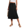 thumbnail image 2 of Fantaslook Womens Midi Skirts Elastic High Waist Skirt Flowy Trendy Skirts with Pockets, 2 of 9