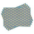 thumbnail image 1 of Ambesonne Retro Place Mats Set of 4, Big Small Circles and Dots, Standard Size, Marigold Scarlet Blue, 1 of 6