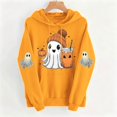 thumbnail image 5 of Ovbmpzd Oversized Adult Halloween Sweatshirts Hooded Yellow Graphic Hoodie Long Sleeve Casual Tops,M, 5 of 5
