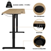 Walsunny Electric Standing Desk, Height Adjustable Desk 55 x 24 Ergonomic Stand Up Desk with Electric Lift & Memory Preset for Home Office, Walnut & Black
