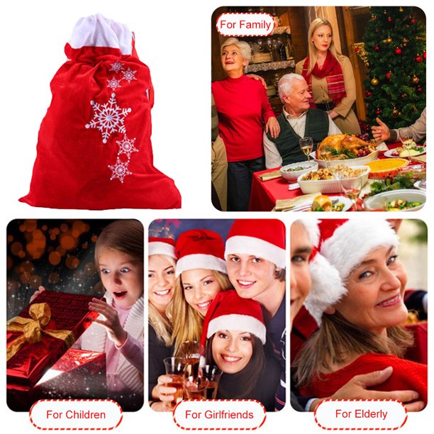 Bolsa De Regalo De Papá Noel Bolsas de regalo de Navidad de gran tamaño con cordón para decoraciones de fiestas navideñas