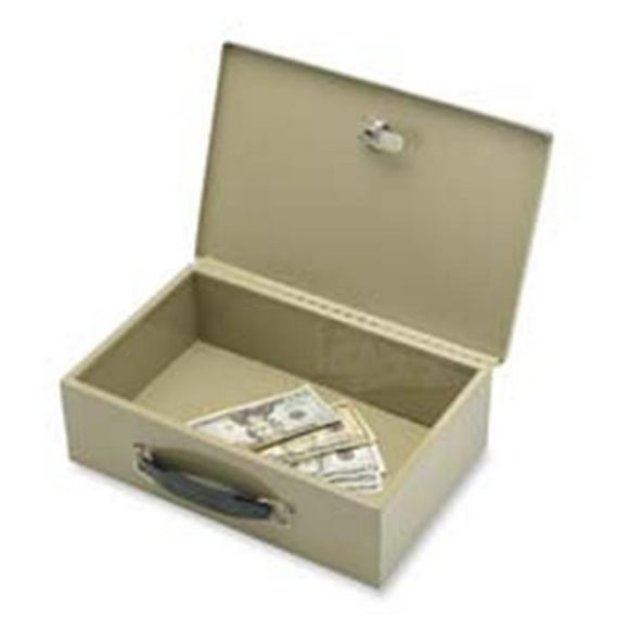Sparco Products Security Chest- w-2 Keys- Steel- 12-.75in.x8-.25in.x3-.75in.- Gray