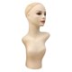 thumbnail image 1 of Cabeza de maniquí realista con hombro, estante de exhibición de sombreros, modelo de exhibición de peluca de cabeza de maniquí para bufanda, joyería, 58cm, 1 of 8