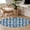 Blue, variant on Round Area Rug 5 Ft, Pink Plaid Washable Non-Slip Circle Carpet for Living Room/Bedroom, Modern Art Checkered Farmhouse Low-Profile Runner Mats Collection Rugs for Indoor