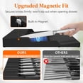 thumbnail image 2 of Magnetic Drawer Knife Organizers Insert, Kitchen Plastic In Drawer Knife Block Slots, Steak Chefs Knives Holder Storage for 16 Knives and 1 Sharpening Steel, Extra Large, Black, 16.5"/42 cm(W), 2 of 4