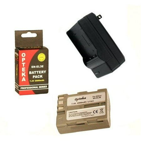 - Opteka EN-EL3E 2000mAh Ultra High Capacity Li-ion Battery Pack with AC/DC Rapid Battery Charger for Nikon D700, D300, D200, D100, D90, D80, D70, D70s, & D50 Digital SLR Camera