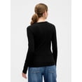 thumbnail image 3 of Top de manga larga acanalado negro GAP para mujer XXL, 3 of 5