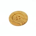 thumbnail image 3 of Mibo 10pcs Round Faux Wood Buttons with Wide Flat Rim - 36L (22mm) - 4 Hole - Light Wood, 3 of 3